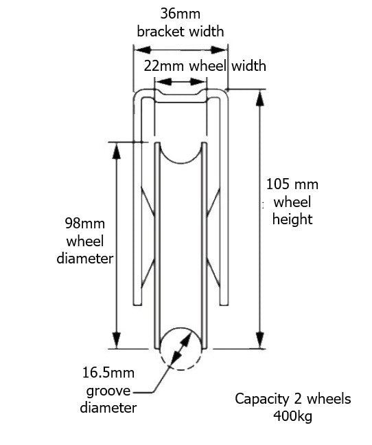 IRONGATE H-AU100: U-Groove Rollers 98mm